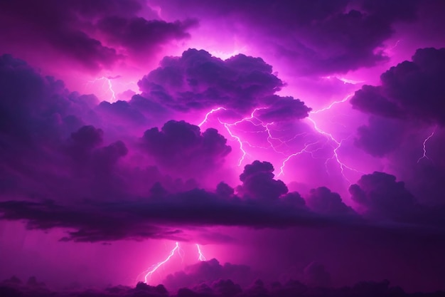 Thunderstorm sky pink thunderstorm background pink thunderstorm wallpaper pink stormy sky background rainy sky storm clouds ai generative