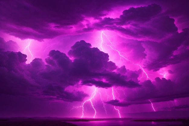 Thunderstorm sky pink thunderstorm background pink thunderstorm wallpaper pink stormy sky background rainy sky storm clouds ai generative