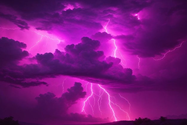 Thunderstorm Sky Pink Thunderstorm Background Pink Thunderstorm Wallpaper Pink Stormy sky Background Rainy Sky Storm clouds Ai Generative