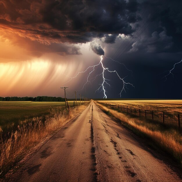 Thunderstruck lightning over the skies