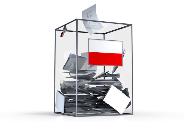 Photo thuringia flag on ballot box and voices election concept