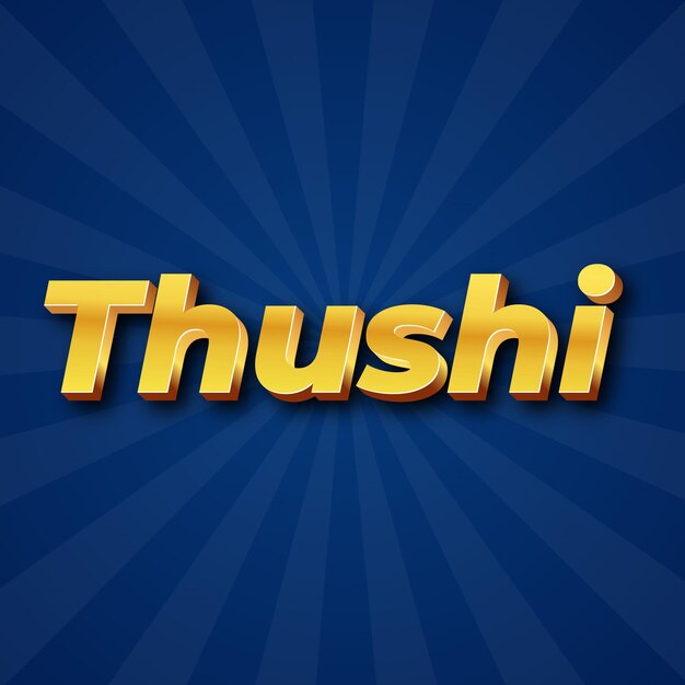 Thushi テキスト効果 ゴールド JPG 魅力的なバックグラウンドカード写真