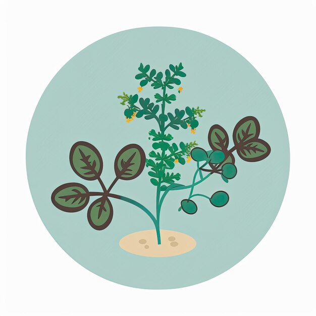 Foto thyme vegetable cute playful flat icon di generative ai