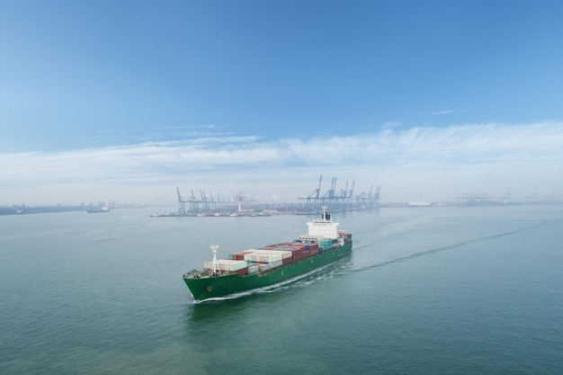 Tianjin port landscape ocean transportation and international trade background China
