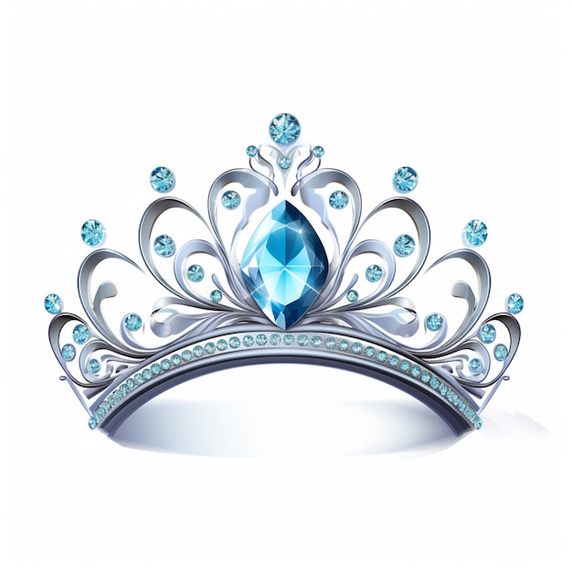 Tiara 2d cartoon vector illustration on white background h