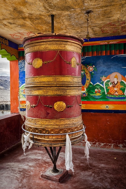 Tibetan Buddhist prayer wheel Ladakh