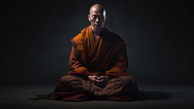 Photo tibetan monk in meditation