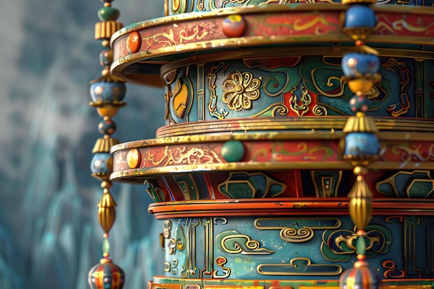 Photo tibetan prayer wheel