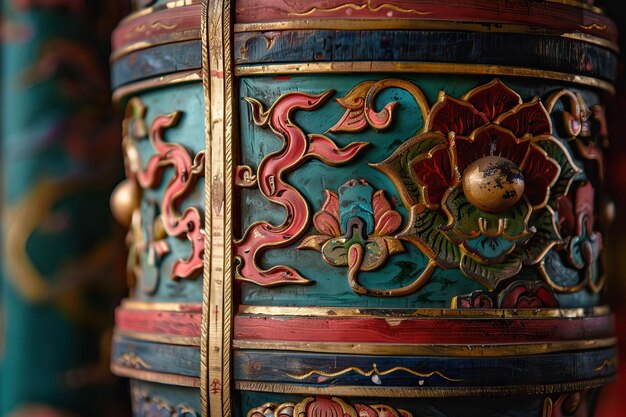 Photo tibetan prayer wheel