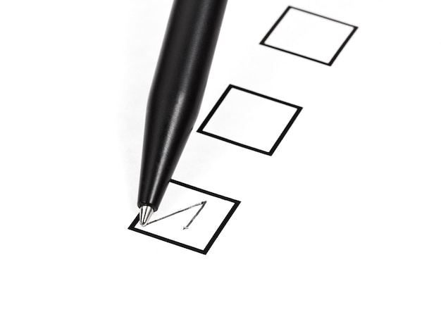 tick in black square box