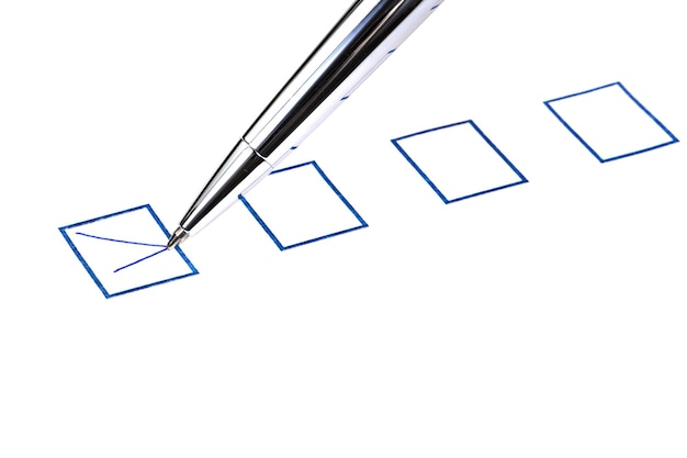 tick in blue square box