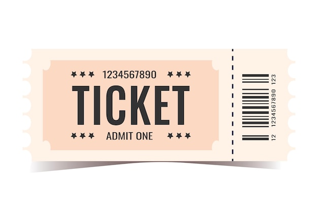 Ticket isolated on white background for Circus cinema concert