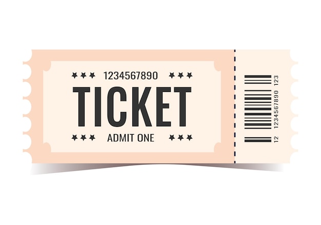 Ticket isolated on white background Vector