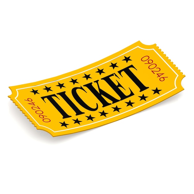 Ticket on white background