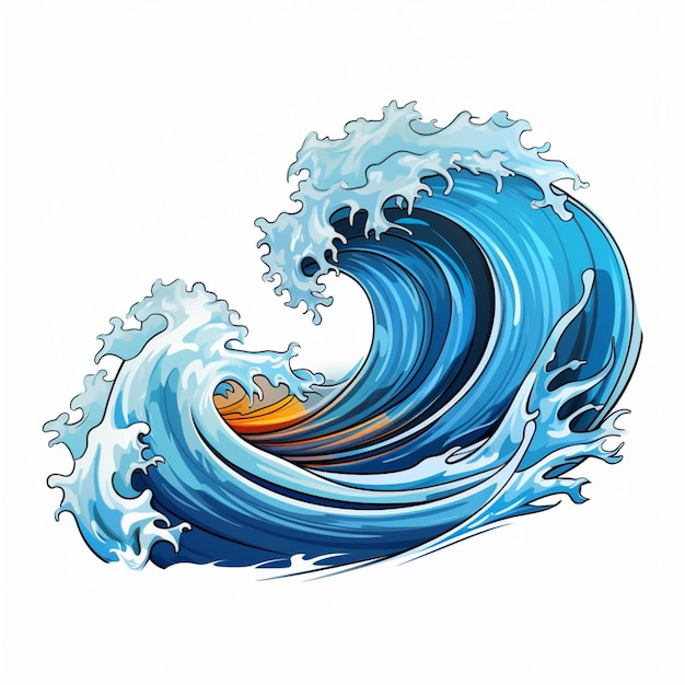 Tidal wave 2d cartoon vector illustration on white backgro