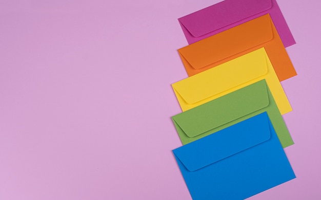 Tidy coloured envelopes