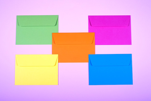 Tidy coloured envelopes