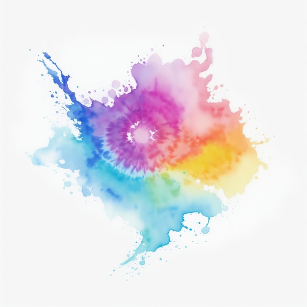 Tie Dye Colorful Watercolor White background