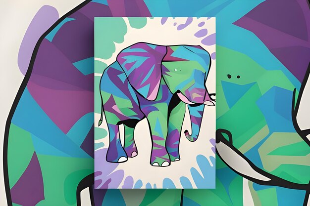 tie dye elephant art