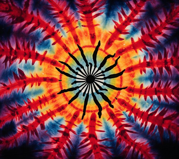 tie dye pattern of a group of people dancing in a circle generativ ai