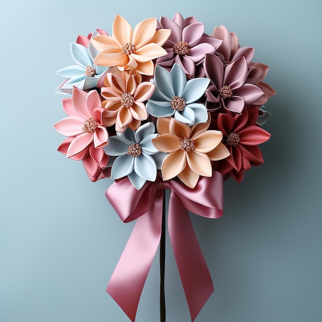 tie flower shaped wide upwards as a mockup birthday gift