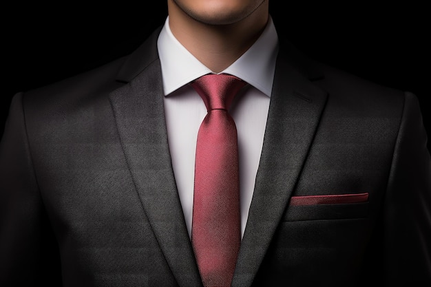 Tie on a man in a suit ai generative