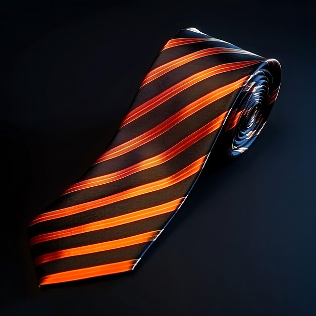 Photo a tie that has orange and red stripes on it