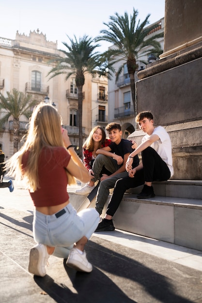 Tieners levensstijl in de stad