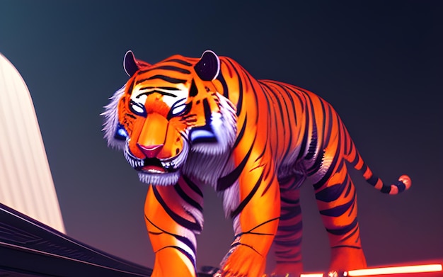 Photo tigar illustration ai generative