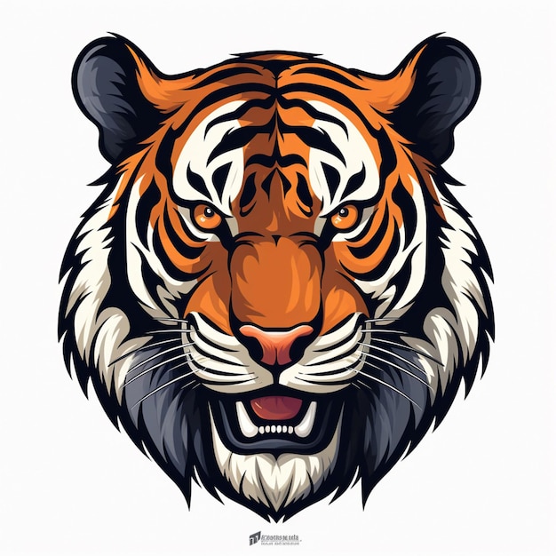 Tiger 2d cartoon vector illustratie op witte achtergrond hd