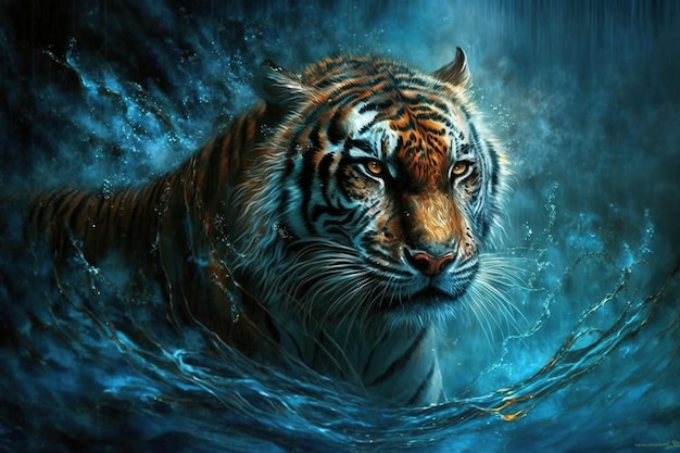 Фон искусства тигра