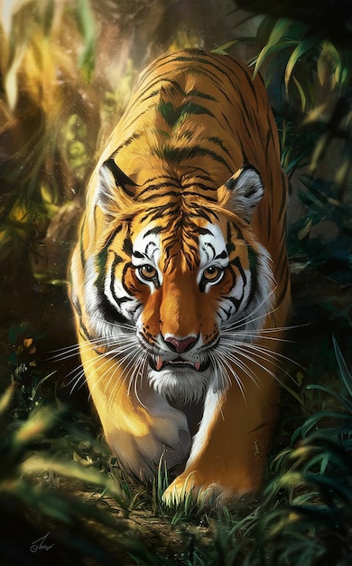 Tiger art background