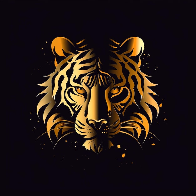 Tiger art logo lion vector