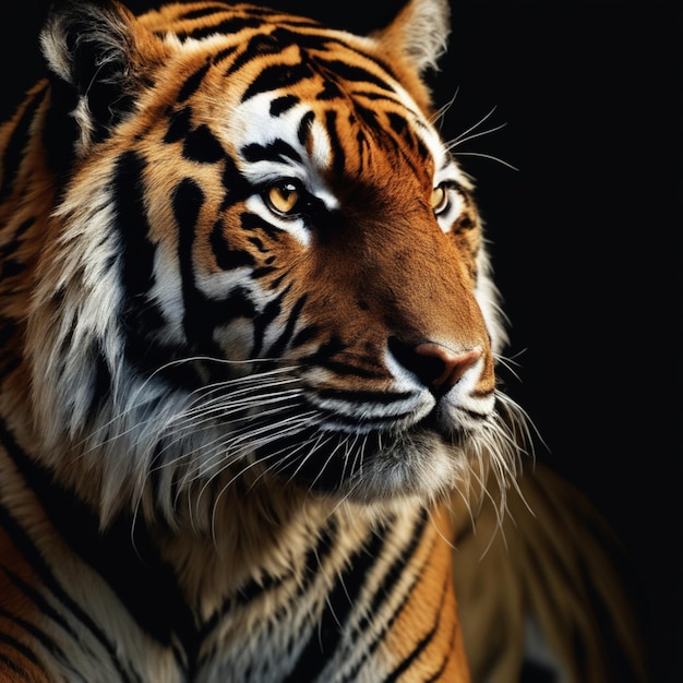 tiger in black background