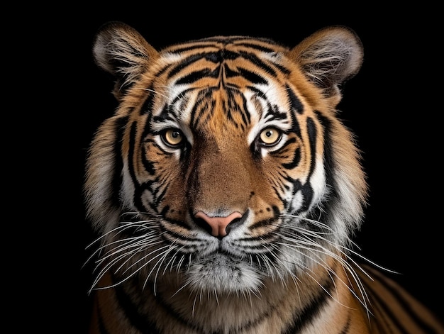 Tiger on a black background