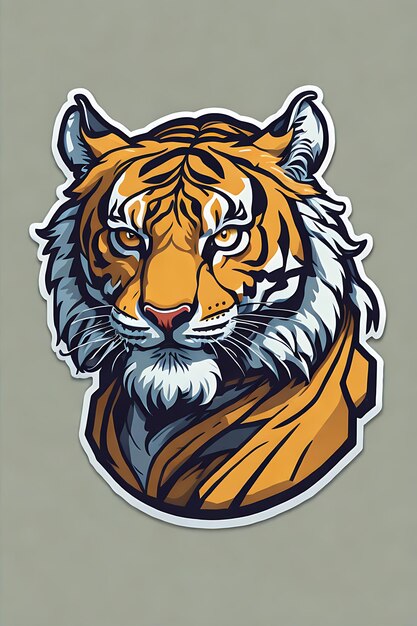 Foto personaggio tigre mascotte vettore illustrazione disegno piatto adesivo vettore senza sfondo