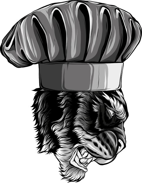 Photo tiger chef mascot logo design