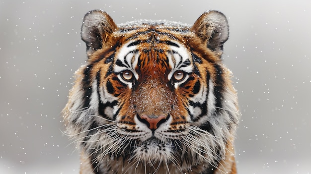 Photo tiger close up in snow