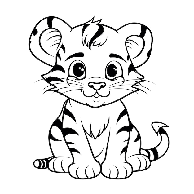 Premium AI Image | tiger coloring pages vector animals