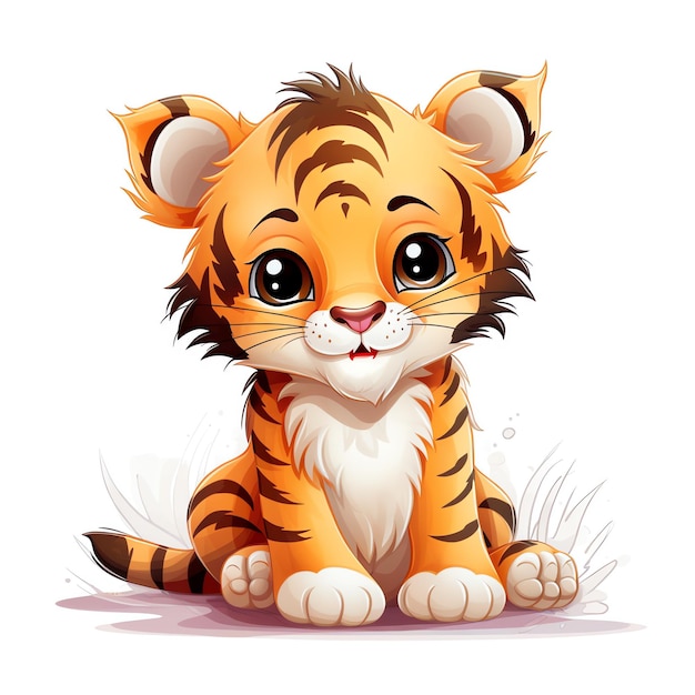 背景のない虎の子ディズニー スタイルの漫画のキャラクター