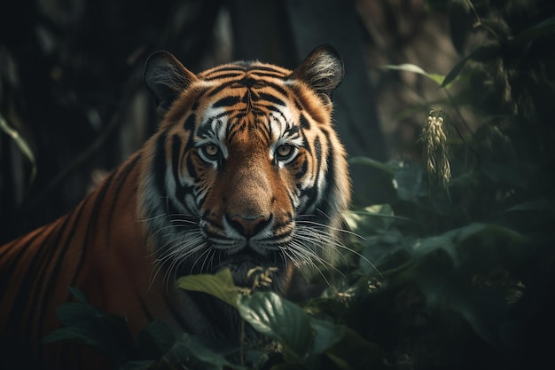 A tiger in the dark