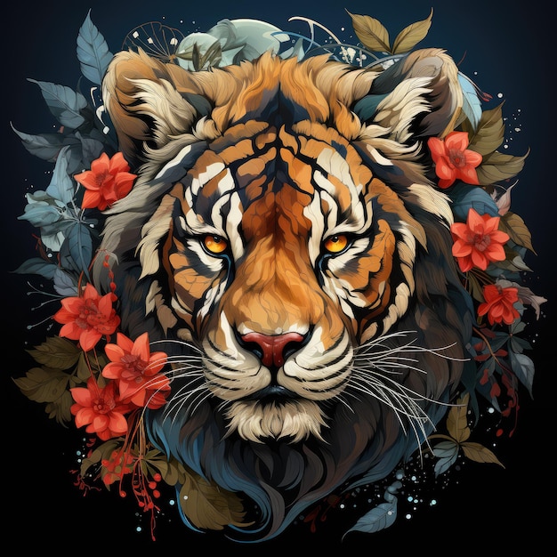 tiger design graphic for tshirt