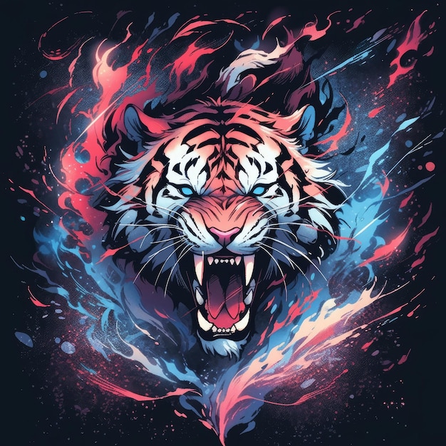 tiger design graphic for tshirt