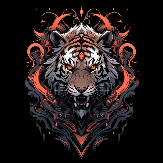 Photo tiger design graphic for tshirt