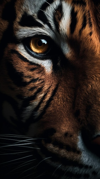 Eye of the tiger, tiger in the dark, animal, wild, orange eyes HD phone  wallpaper | Pxfuel