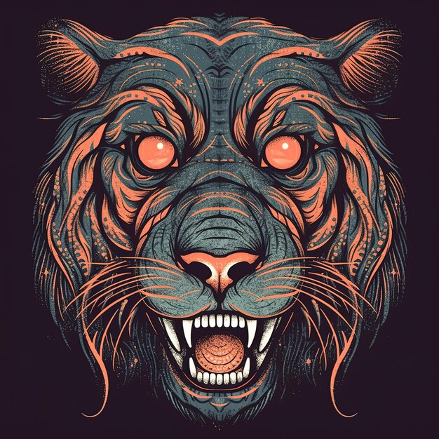 Tiger face art illustration