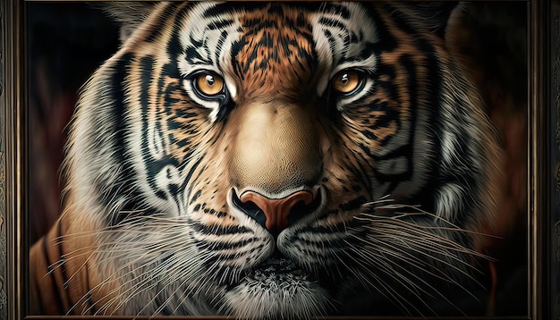 Tiger face potrait mode Generate AI