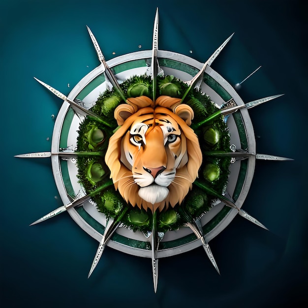 a tiger face with a green background with the words tiger on it.