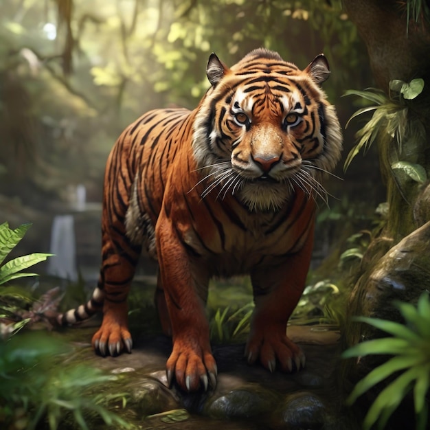 Тигр в лесу .