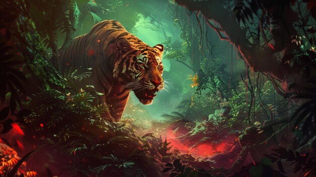 Photo a tiger in a forest